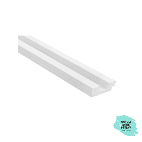 Profilo Sinistro per Listelli in polimero Mardom Decor L0101L modello STRETTO mis. 270 x 3,6 x 1,2 cm