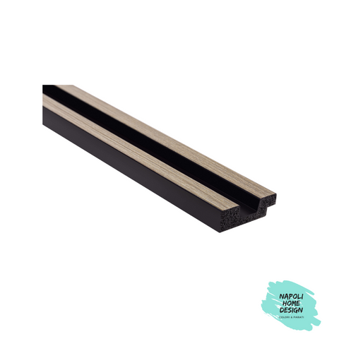 Profilo Sinistro per Listelli in polimero Mardom Decor L0103L Rovere Grigio modello STRETTO mis. 270 x 3,6 x 1,2 cm