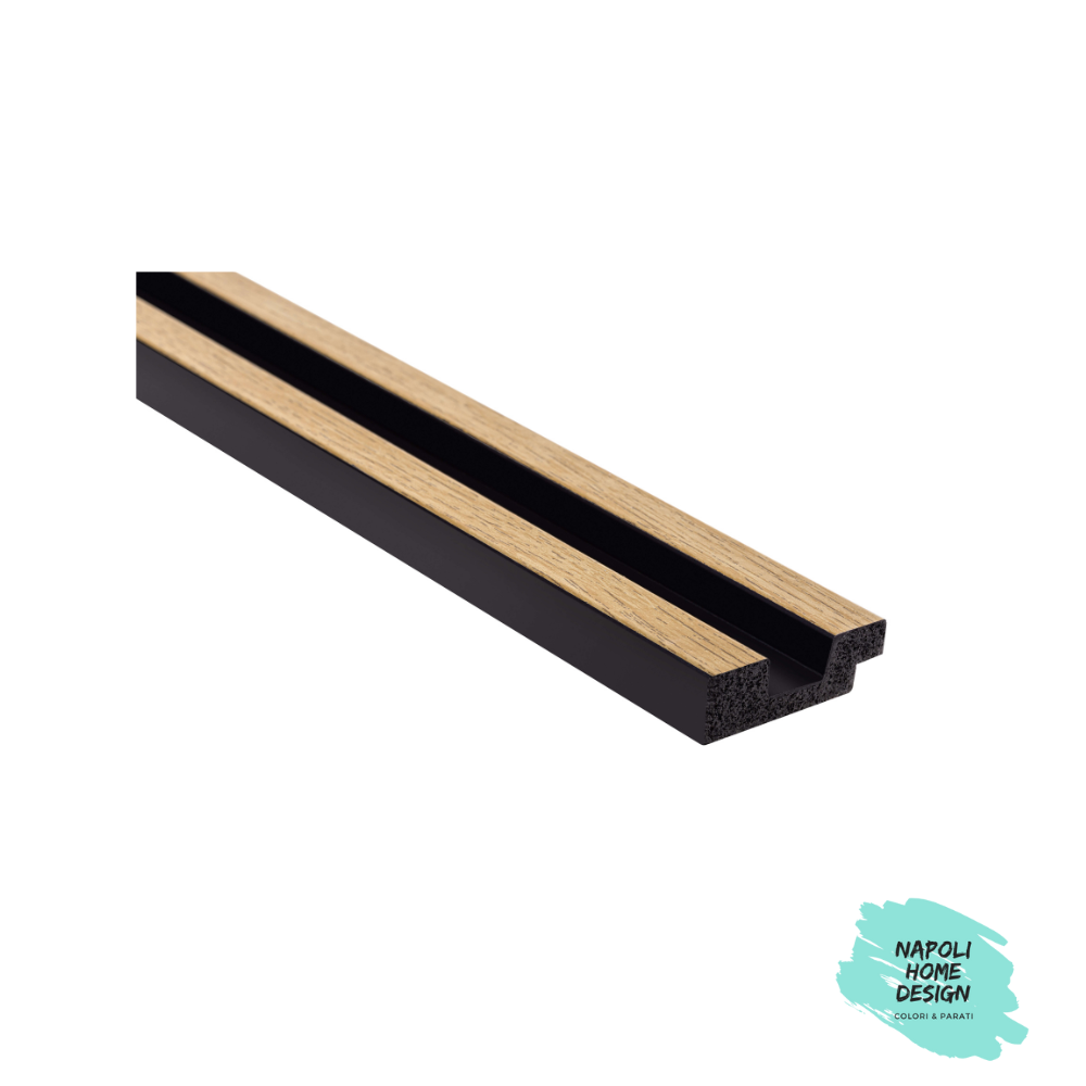 Profilo Sinistro per Listelli in polimero Mardom Decor L0105L Rovere Naturale modello STRETTO mis. 270 x 3,6 x 1,2 cm