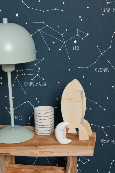 Carta da Parati Constellations Blu Notte  Our Planet Caselio Wallpaper