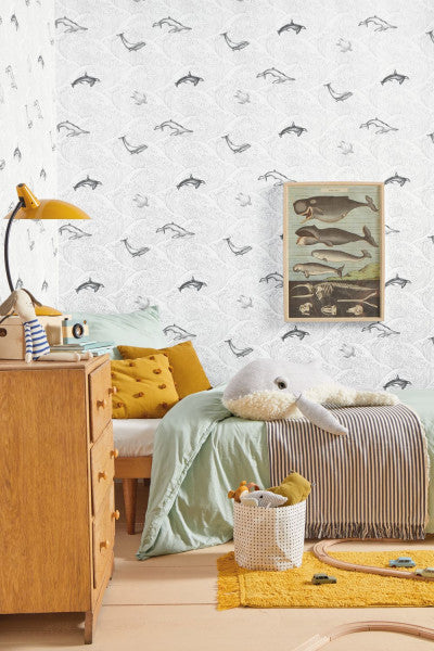 Carta da Parati Under The Sea Bianco/Nero Our Planet Caselio Wallpaper
