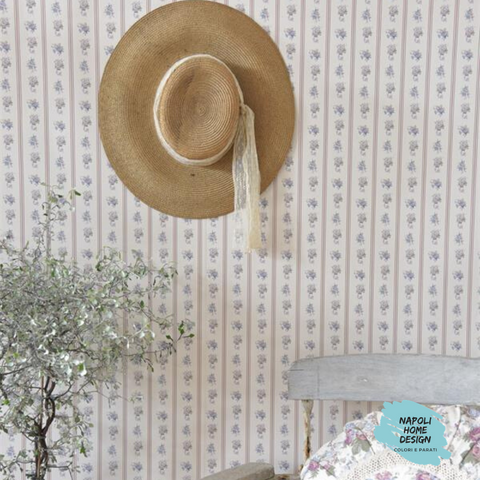 Parati Vintage - Rose Forever con Strisce mis. 70 cm x 53 cm